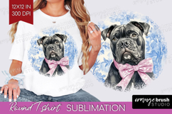 Cane Corso Dog Round Tshirt Background Blue Toile PNG Product Image 1