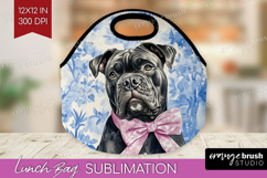 Cane Corso Dog Lunch Bag Blue Toile Lunch Bug PNG Product Image 1