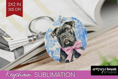 Cane Corso Dog Keychain PNG Blue Toile Keychain Sublimation Product Image 1