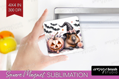 Capybara Halloween Magnet Sublimation Coquette Square Magnet Product Image 1