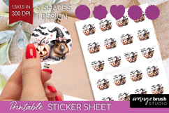 Capybara Halloween Round Sticker Coquette Printable Sticker Product Image 1