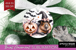 Capybara Halloween Ornament PNG Coquette PNG Sublimation Product Image 1