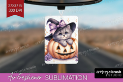 Cat Halloween Air Freshener PNG Coquette PNG Sublimation Product Image 1