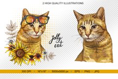 Cool jolly cat in sunflowers Product Image 2