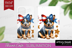 Cattle Dog Phone Case PNG Patriotic Dog Case PNG Product Image 1