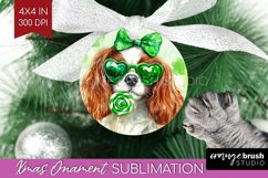 Cavalier King Spaniel St. Patricks Day Dog Ornament PNG Dog Product Image 1