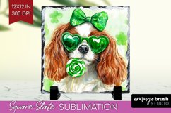 Cavalier King Spaniel St. Patricks Day Dog Slate PNG Dog Product Image 1
