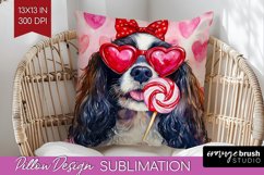 Cavalier King Spaniel Valentine Pillow Sublimation Day Cover Product Image 1