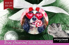 Cavalier King Spaniel Valentine Ornament PNG Valentines Day Product Image 1