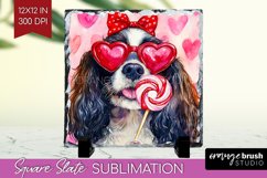 Cavalier King Spaniel Valentine Slate PNG Valentines Day Product Image 1