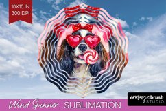 Cavalier King Spaniel Valentine Wind Spinner Sublimation PNG Product Image 1