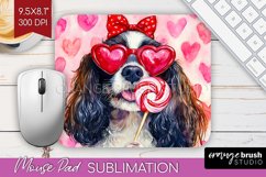 Cavalier King Spaniel Valentine Mouse Pad Sublimation Day Product Image 1