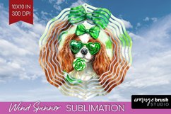 Cavalier King Spaniel St. Patricks Day Dog Wind Spinner PNG Product Image 1