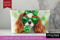 Cavalier King Spaniel St. Patricks Day Dog Cosmetic Bag Dog Product Image 1