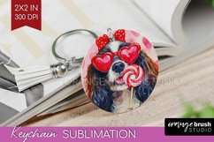 Cavalier King Spaniel Valentine Keychain PNG Valentines Day Product Image 1