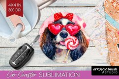 Cavalier King Spaniel Valentine Car Coaster Valentines Day Product Image 1