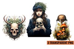 Watercolor Woodland Witch Halloween sublimation , PNG Product Image 1