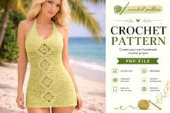 Diamond Lace Crochet Halter Top Pattern PDF Product Image 2