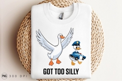Cartoon Goose With Wings And Duckling Cop Sublimation PNG