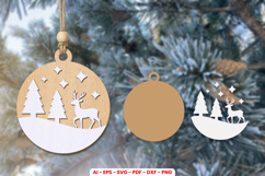 Christmas Ornament Laser Cut SVG | Holiday Bauble Decoration Product Image 1