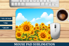 Sunflower Field Mouse Pad | Mouse Pad Sublimation Product Image 1