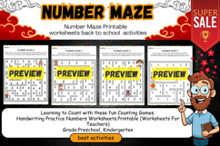 Number Maze Printable Worksheet printable activities Product Image 2