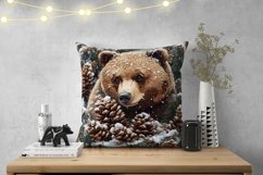 Knitted Winter Animals Pillow Case, Winter Forest Pillowcase Product Image 2