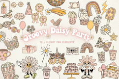 Retro Clipart Hand Drawn Clipart Illustration Bundle Product Image 8