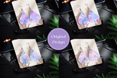Liquid Teardrop Earrings Sublimation, Fluid Art Earrings PNG Product Image 2