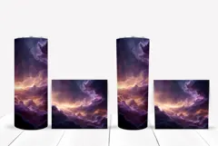 Purple Tumbler Wrap, Galaxy Tumbler Sublimation Product Image 2