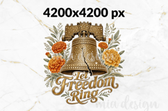 Let Freedom Ring PNG, Rhinestone Liberty Bell Sublimation Product Image 2
