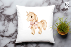 Cute Unicorn With Bow Clipart Sublimation PNG Product Image 2