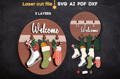 Christmas Welcome Sign SVG laser cut file for Glowforge Product Image 2