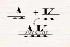 Split Monogram svg bundle - 26 Paired Letters Product Image 2
