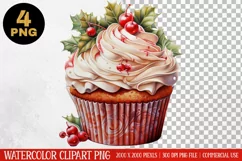 Christmas Cupcake Clipart PNG | Graphics| Christmas Ornament Product Image 3