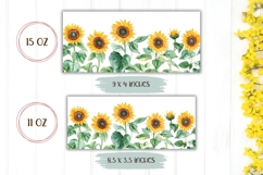 Sunflower Mug Wrap Design, Watercolor Sunflowers PNG Product Image 2