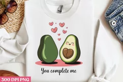 You Complete Me PNG, Avocado Sublimation PNG Product Image 3