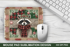 Christmas Raccoon Mouse Pad Sublimation - Christmas Design Product Image 1