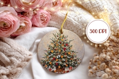 Christmas Tree Ornament, Winter Round Ornament PNG Product Image 2