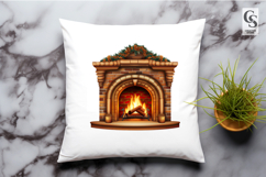 Classic Brick Fireplace Decor Clipart Sublimation PNG Product Image 2