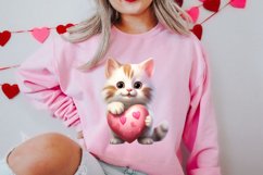 Valentine Cat Peeking Around Clipart Product Image 2