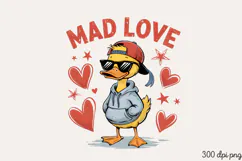 MAD LOVE PNG, Sarcastic Duck Sublimation PNG Product Image 1