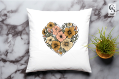 Floral Heart Botanical Clipart Sublimation PNG Product Image 3
