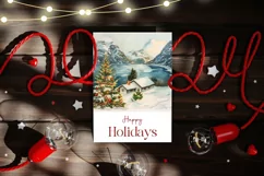 Christmas Village Greeting Cards, Christmas Village PNG Product Image 2