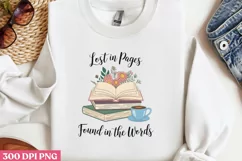 Lost in pages, found PNG, Book Sublimation PNG Product Image 1