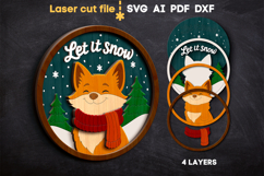Christmas Fox SVG laser cut files for Glowforge Product Image 2