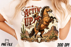 Actin Up Cowgirl Horse PNG Product Image 2