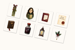 Dark Academia Christmas Clipart Set 51 PNG Elements | Gothic Product Image 2