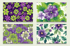 Purple &amp; Green Flowers Cutting Boards sublimation Design Product Image 2