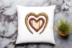 Rustic Wooden Heart Illustration Clipart Sublimation PNG Product Image 3